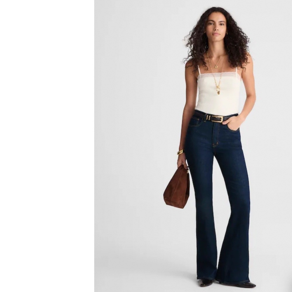 Madewell Stretch Flare Jeans‎ Women 25T Blue NEW High Rise Tall NY562